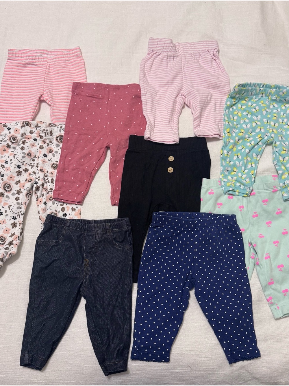 Mixed Colors Baby Girls' Cotton Leggings - Multi-Pack